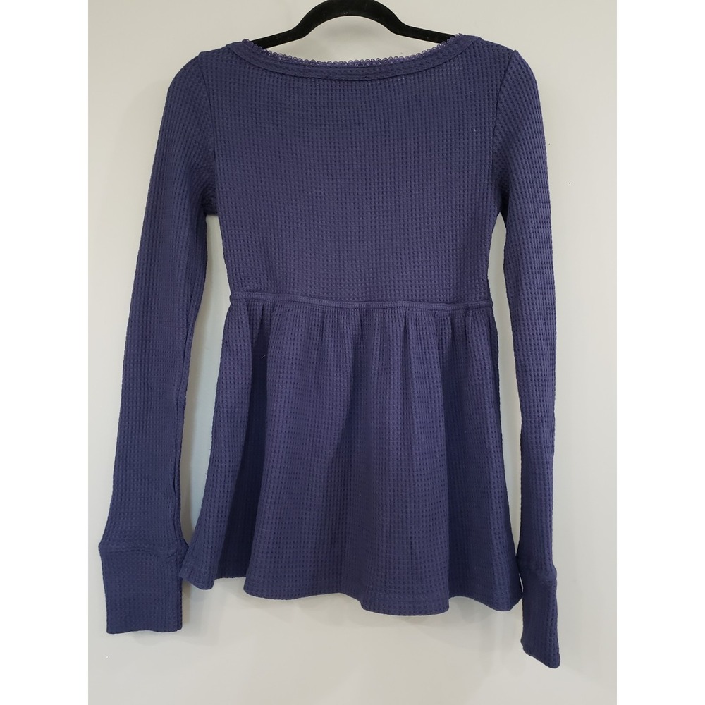 NEW CURRENT MOOD XS WAFFLE KNIT TWILIGHT BELLA SWAN BLUE LONG SLEEVE SHIRT - Picture 3 of 5